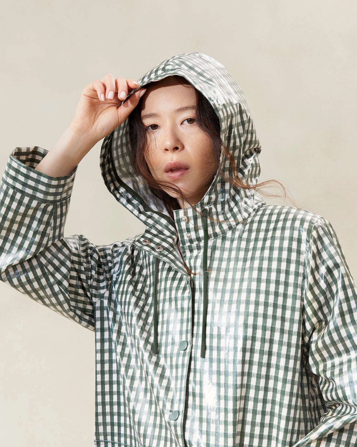 Loeffler Randall Kat Evergreen Gingham Rain Coat 2 Loeffler Randall Kat Evergreen Gingham Rain Coat - Image 2