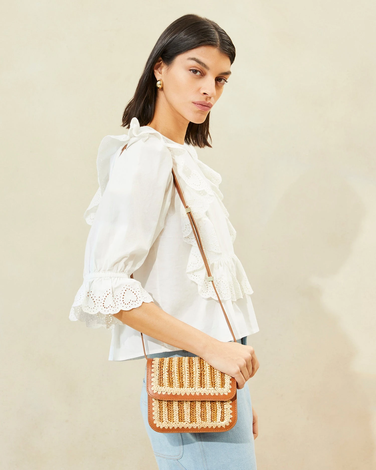 Loeffler Randall Kenton Natural/Brown Crocheted Crossbody 5 Loeffler Randall Kenton Natural/Brown Crocheted Crossbody - Image 5