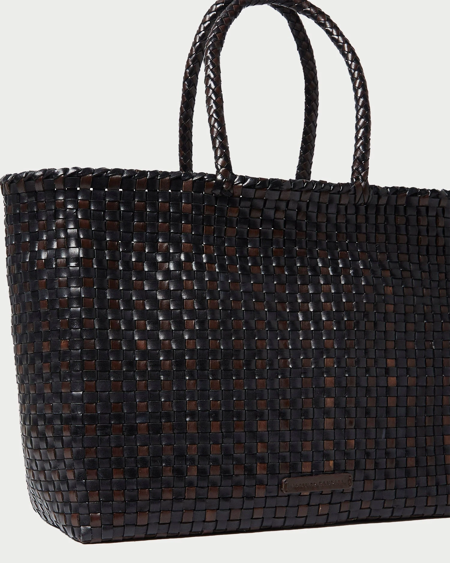 Loeffler Randall Klara Chocolate/Black Woven Tote 2 Loeffler Randall Klara Chocolate/Black Woven Tote - Image 2