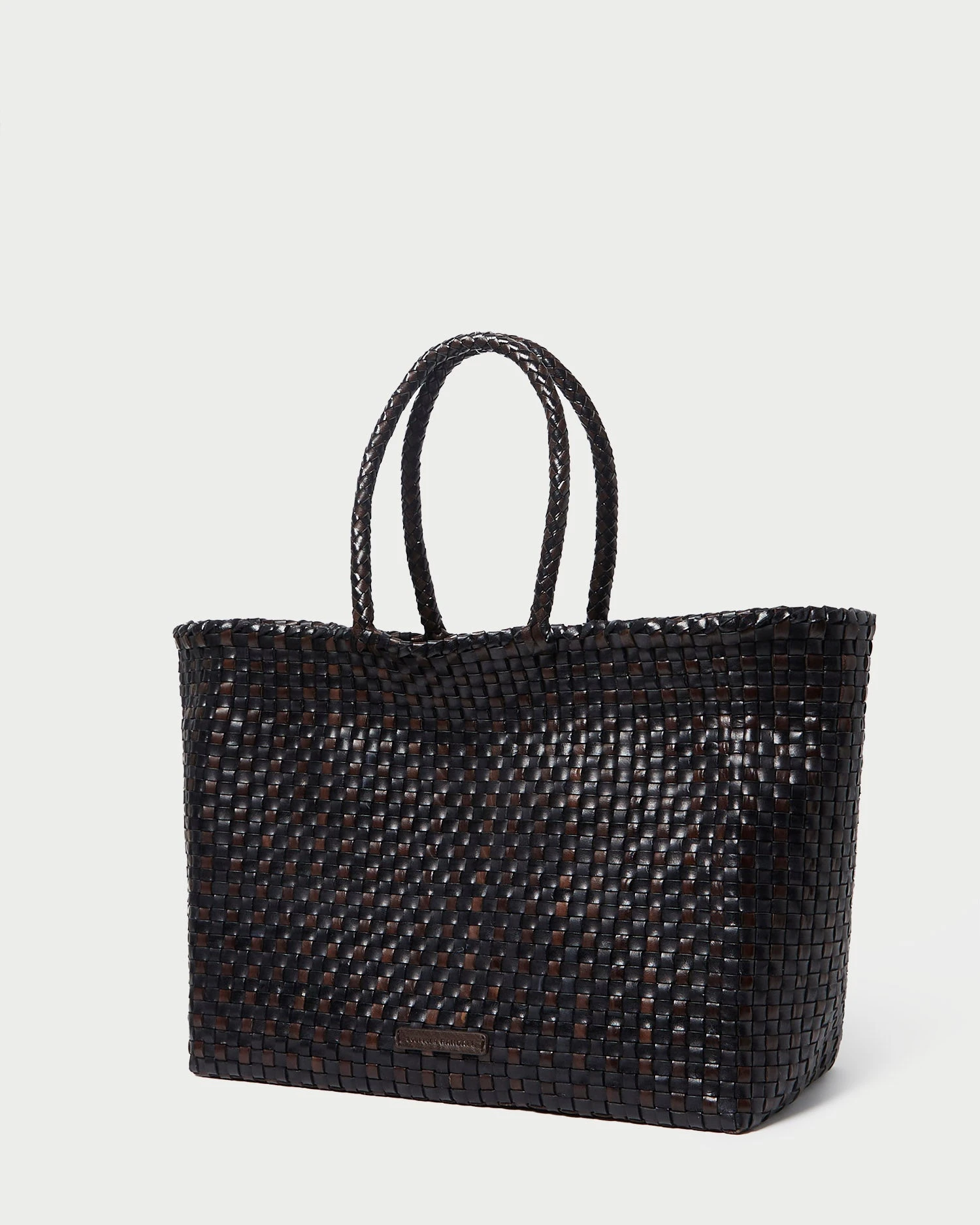 Loeffler Randall Klara Chocolate/Black Woven Tote 3 Loeffler Randall Klara Chocolate/Black Woven Tote - Image 3