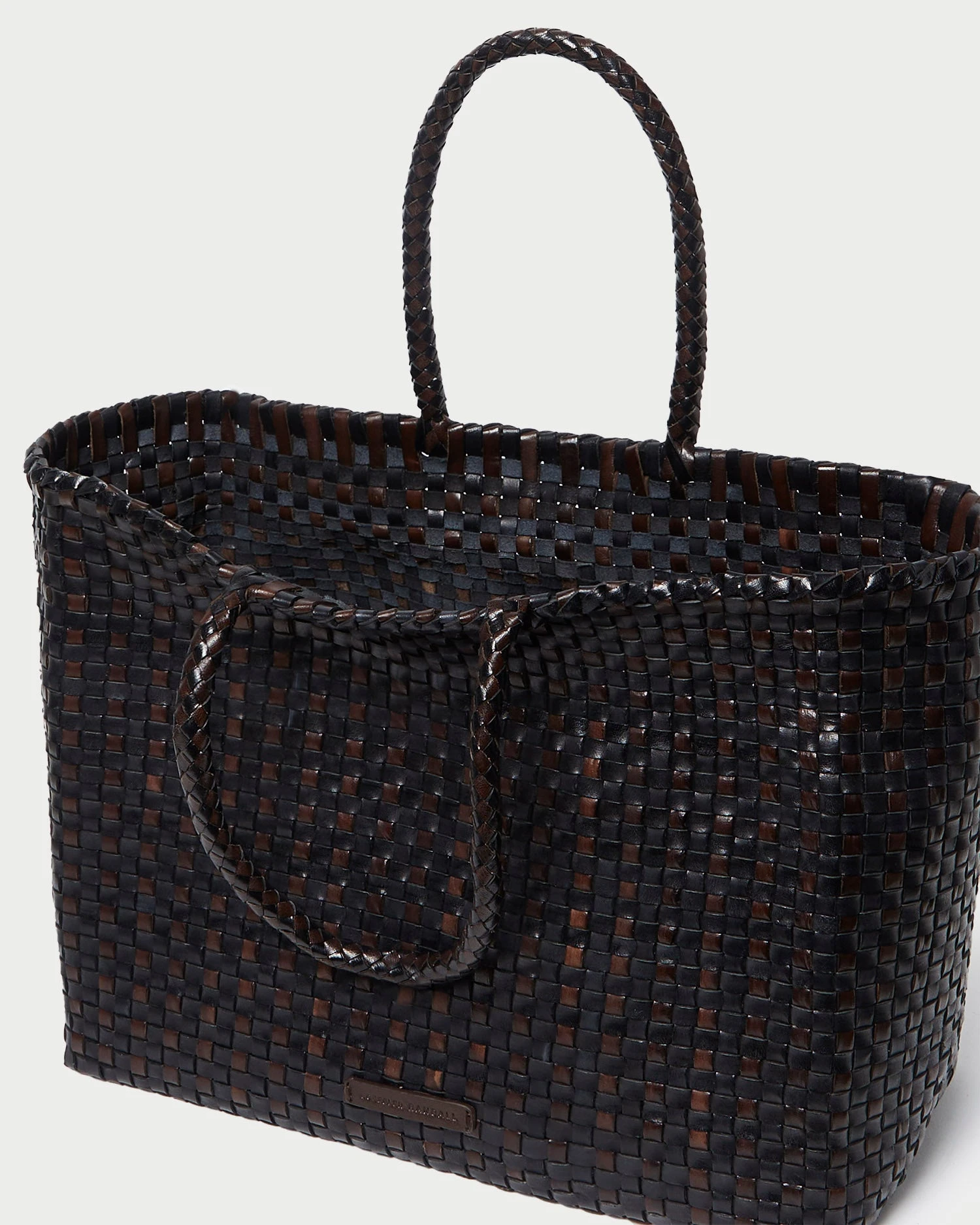 Loeffler Randall Klara Chocolate/Black Woven Tote 4 Loeffler Randall Klara Chocolate/Black Woven Tote - Image 4