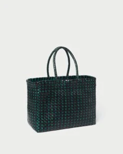 Loeffler Randall Klara Forest/Black Woven Tote 7 Loeffler Randall Klara Forest/Black Woven Tote -Loeffler Randall KLARA WL FORBL 3