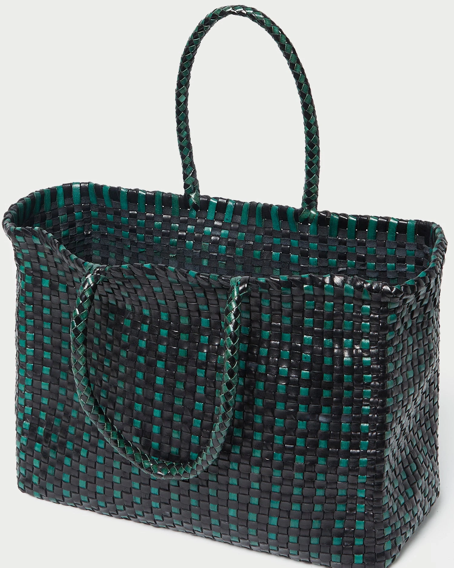 Loeffler Randall Klara Forest/Black Woven Tote 4 Loeffler Randall Klara Forest/Black Woven Tote - Image 4