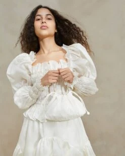 Loeffler Randall Layne Pearl/Rhinestone Pleated Pouch -Loeffler Randall LAYNE PLFA PEARL 5