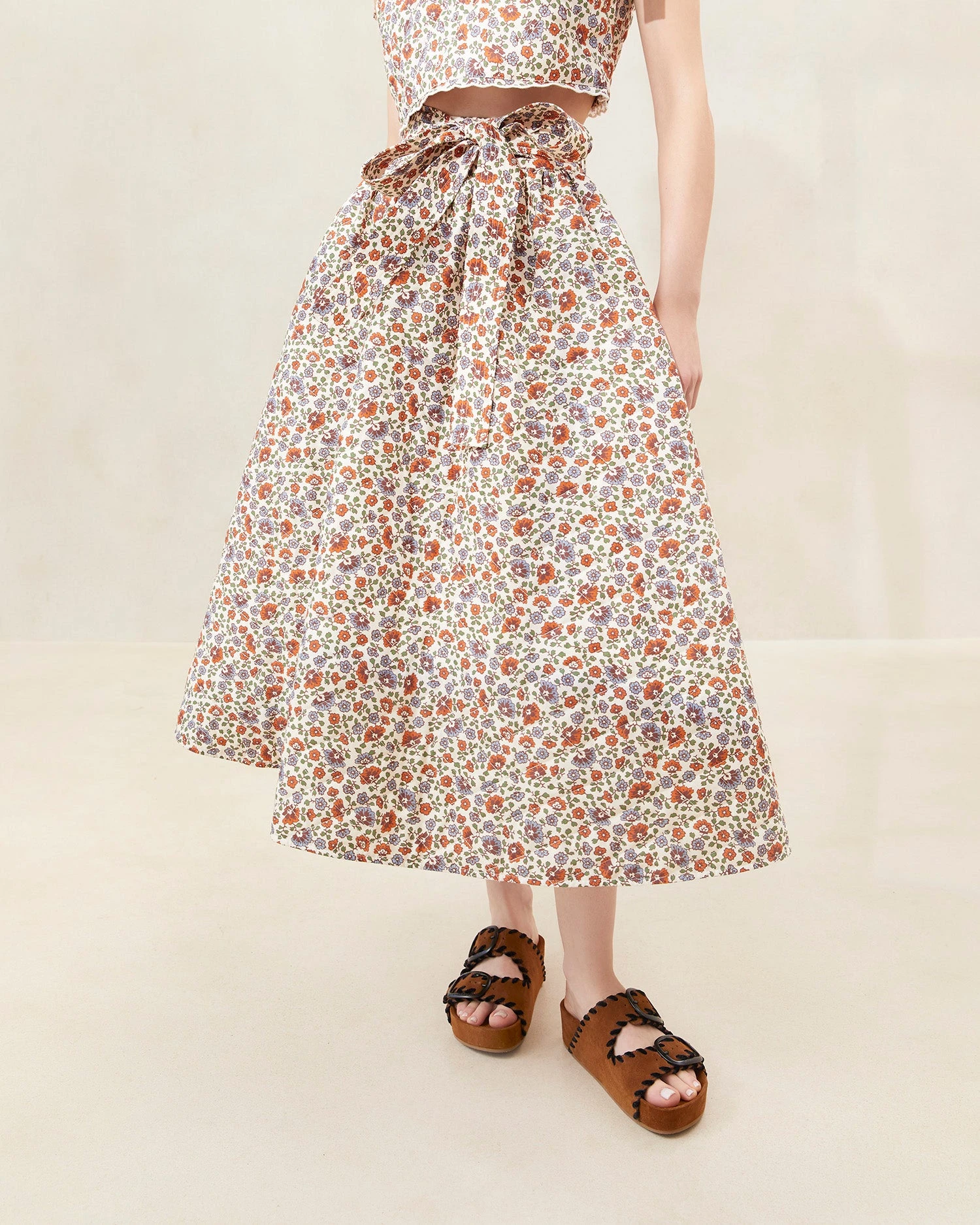 Loeffler Randall Leigh Cream Floral Quilted Skirt 1 Loeffler Randall Leigh Cream Floral Quilted Skirt