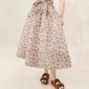 Loeffler Randall Leigh Cream Floral Quilted Skirt