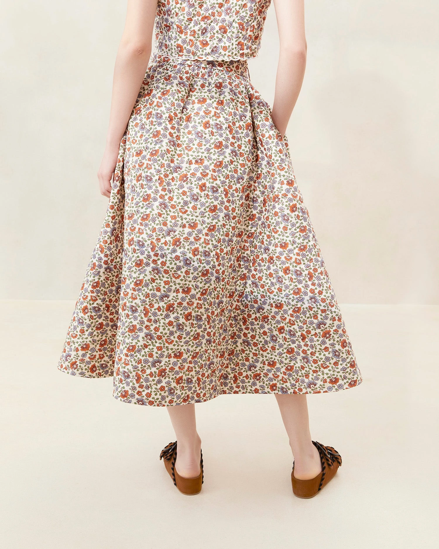 Loeffler Randall Leigh Cream Floral Quilted Skirt 3 Loeffler Randall Leigh Cream Floral Quilted Skirt - Image 3