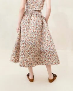 Loeffler Randall Leigh Cream Floral Quilted Skirt -Loeffler Randall LEIGH QCTN CRFFL 089copy