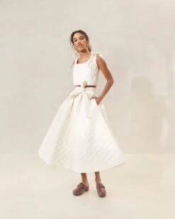 Loeffler Randall Leigh Natural Quilted Skirt