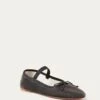 Loeffler Randall Leonie Black Leather Ballet Flat