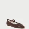 Loeffler Randall Leonie Chocolate Leather Ballet Flat