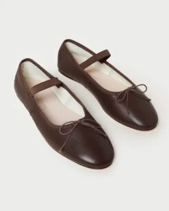 Loeffler Randall Leonie Chocolate Leather Ballet Flat -Loeffler Randall LEONIE GLCF CHOCO 3