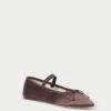 Loeffler Randall Leonie Chocolate Satin Ballet Flat