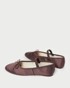 Loeffler Randall Leonie Chocolate Satin Ballet Flat 8 Loeffler Randall Leonie Chocolate Satin Ballet Flat -Loeffler Randall LEONIE SANT CHOCO 4