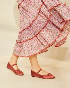 Loeffler Randall Leonie Terracotta Ballet Flat -Loeffler Randall LEONIE SATN TERRA 012copy