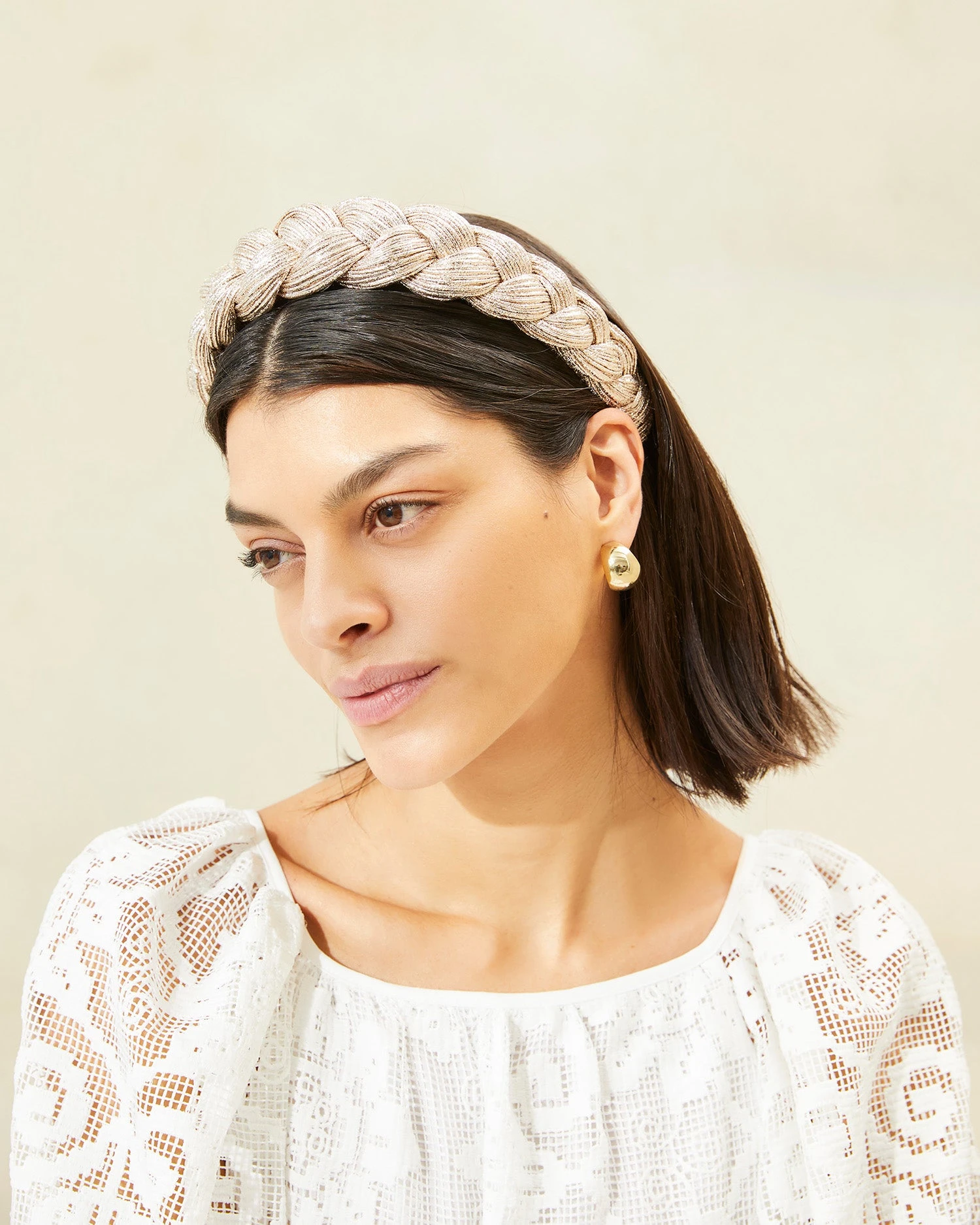 Loeffler Randall Lilac Champagne Braided Headband 3 Loeffler Randall Lilac Champagne Braided Headband - Image 3