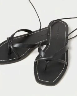 Loeffler Randall Lilla Black Thong Wrap Sandal 5 Loeffler Randall Lilla Black Thong Wrap Sandal -Loeffler Randall LILLA VA BLACK 3