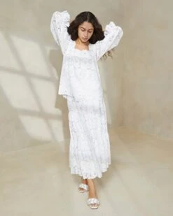 Loeffler Randall Lilibet Cream Square Neck Top