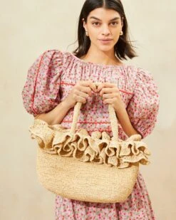 Loeffler Randall Lori Natural Raffia Ruffle Tote -Loeffler Randall LORI RL NATRL 015copy