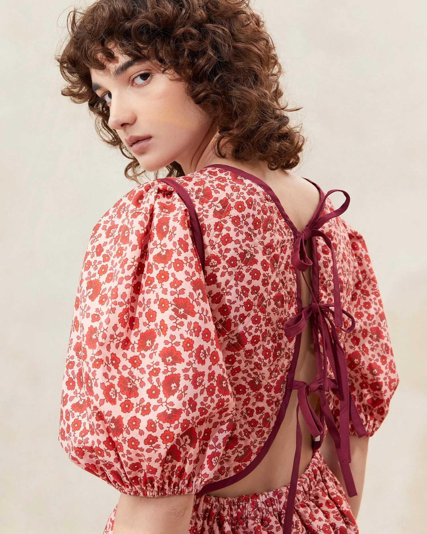 Loeffler Randall Lottie Blush Floral Quilted Dress 2 Loeffler Randall Lottie Blush Floral Quilted Dress - Image 2