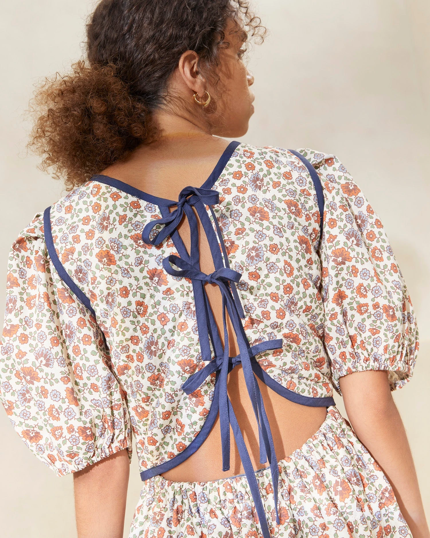 Loeffler Randall Lottie Cream Floral Quilted Dress 2 Loeffler Randall Lottie Cream Floral Quilted Dress - Image 2