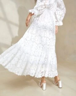 Loeffler Randall Luna Cream Lace Tiered Skirt 5 Loeffler Randall Luna Cream Lace Tiered Skirt -Loeffler Randall LUNA LACE IVORY 3