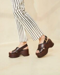 Loeffler Randall Mae Espresso/Black Platform Sandal -Loeffler Randall MAE RL ESPNA 021copy