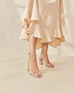 Loeffler Randall Malia Blush Curved-Heel Sandal 9 Loeffler Randall Malia Blush Curved-Heel Sandal -Loeffler Randall MALIA SATN BLUSH 5 1