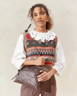 Loeffler Randall Mallory Chocolate Woven Crossbody 9 Loeffler Randall Mallory Chocolate Woven Crossbody -Loeffler Randall MALLORY SWL CHOCO 027copy