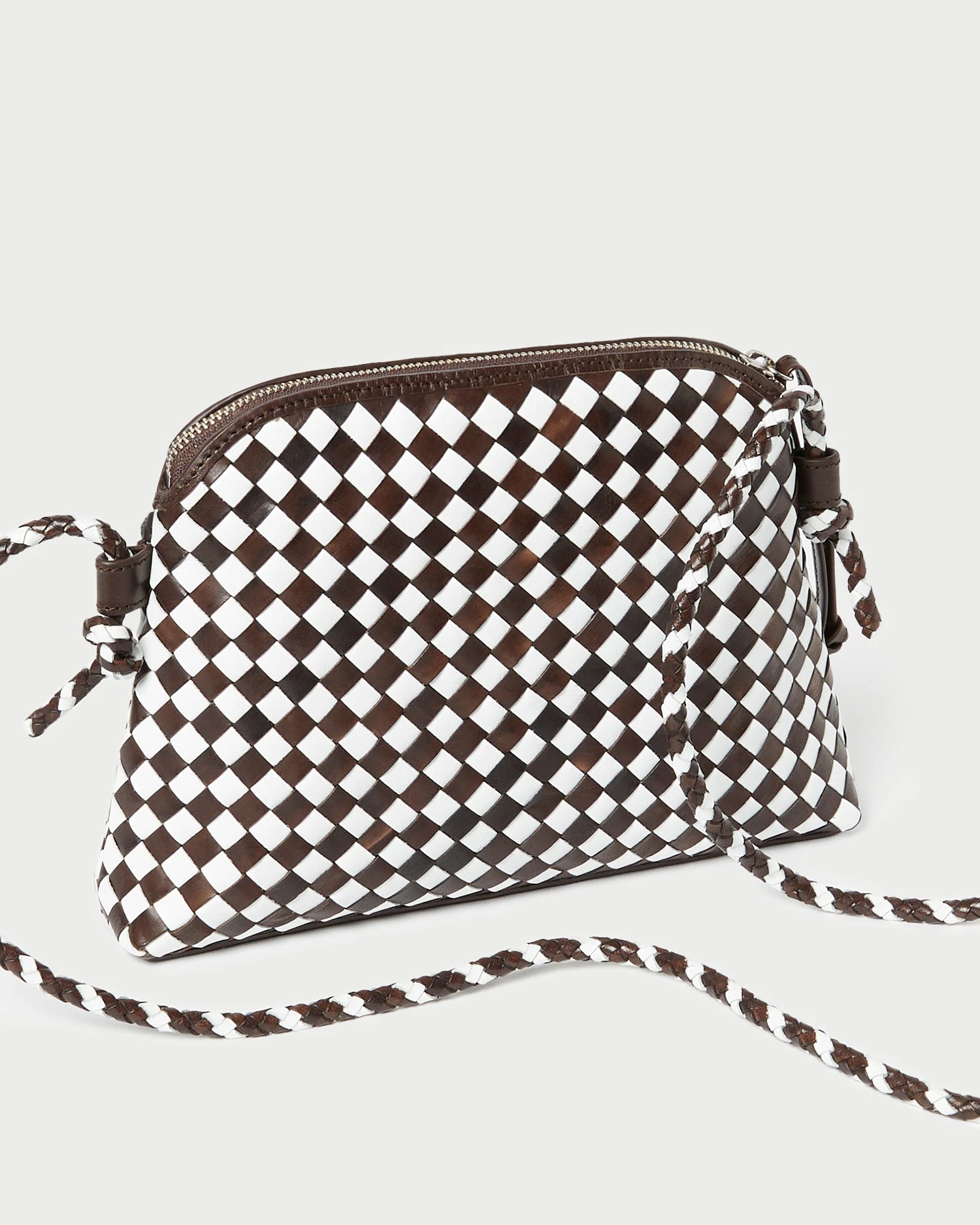 Loeffler Randall Mallory Chocolate/White Woven Crossbody 2 Loeffler Randall Mallory Chocolate/White Woven Crossbody - Image 2