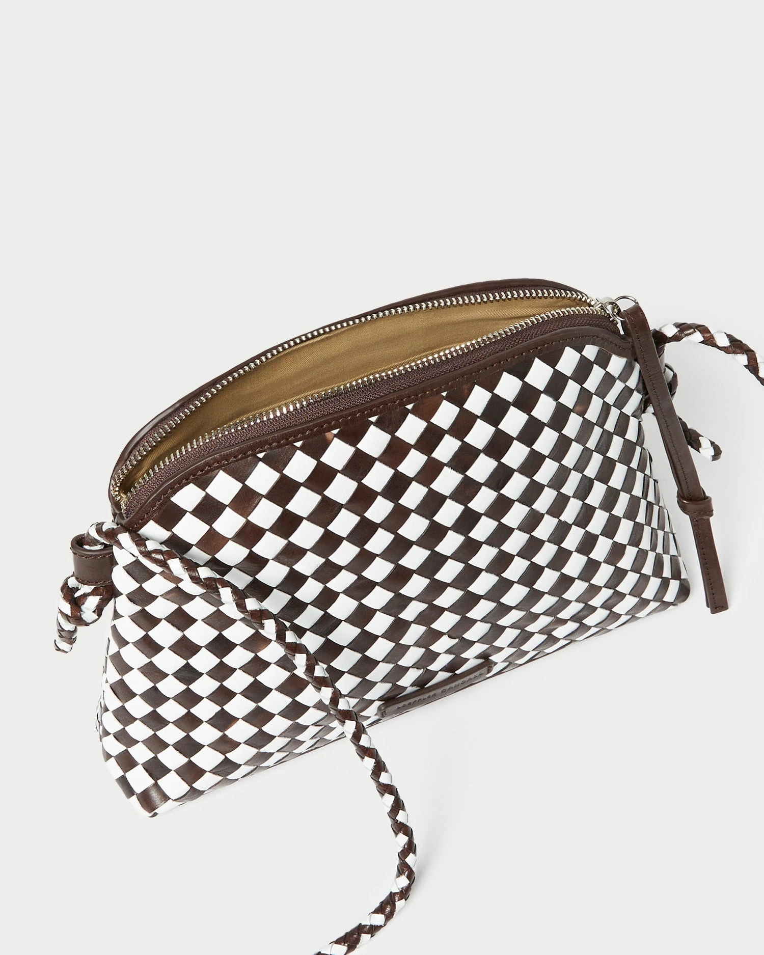 Loeffler Randall Mallory Chocolate/White Woven Crossbody 4 Loeffler Randall Mallory Chocolate/White Woven Crossbody - Image 4