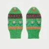 Loeffler Randall Marcel Green Floral Stripe Mittens