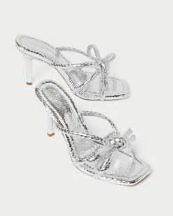 Loeffler Randall Margi Silver Bow Heel 7 Loeffler Randall Margi Silver Bow Heel -Loeffler Randall MARGI EMSK SILVR 3 1