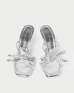 Loeffler Randall Margi Silver Bow Heel -Loeffler Randall MARGI EMSK SILVR 4