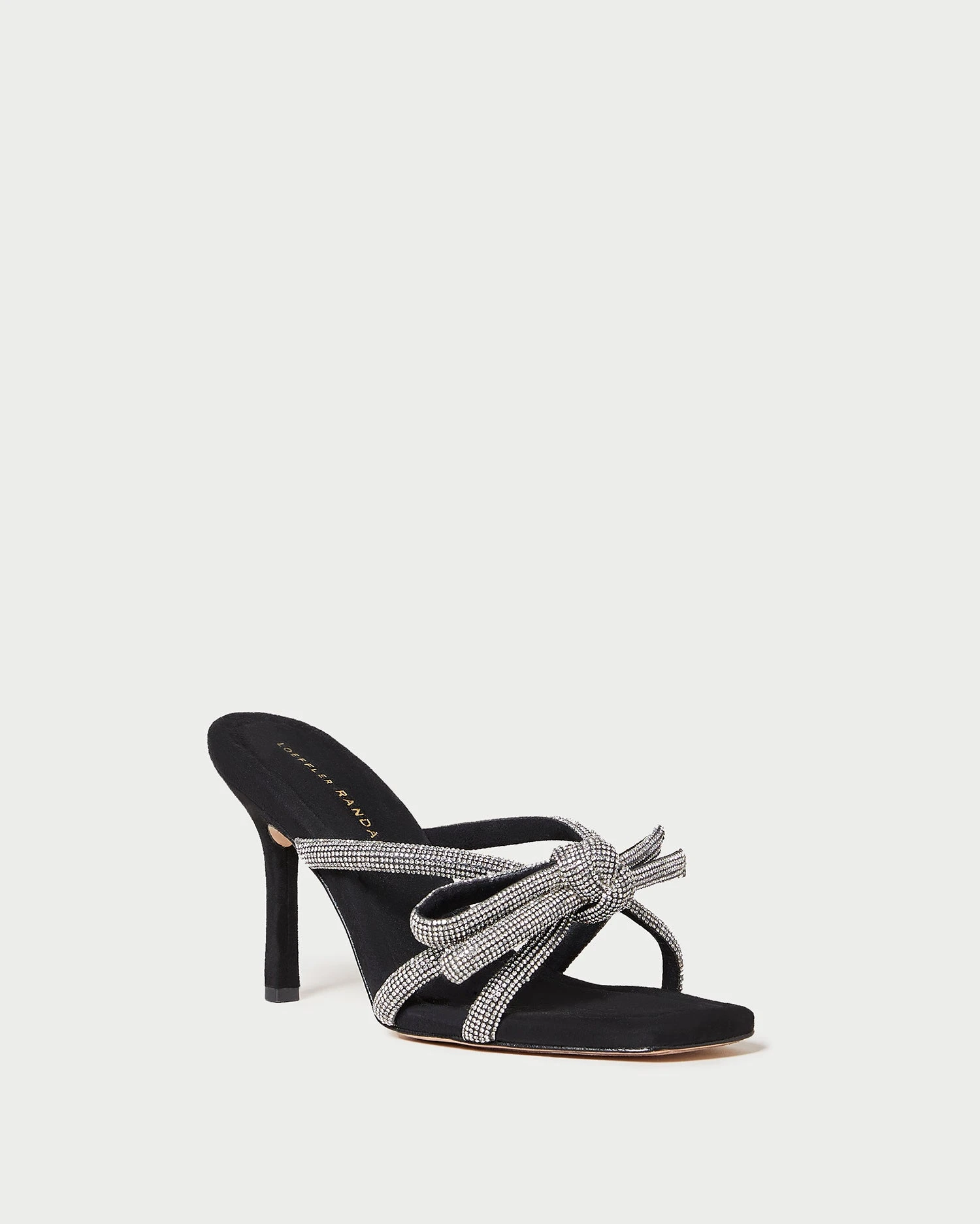 Loeffler Randall Margi Black/Rhinestone Suede Bow Heel 1 Loeffler Randall Margi Black/Rhinestone Suede Bow Heel