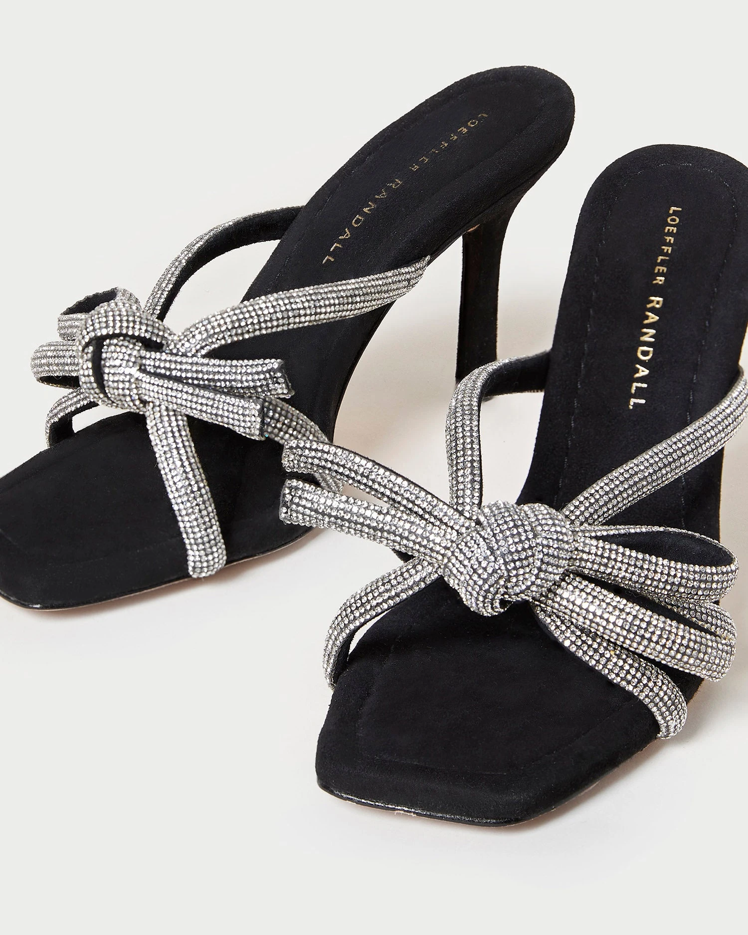 Loeffler Randall Margi Black/Rhinestone Suede Bow Heel 3 Loeffler Randall Margi Black/Rhinestone Suede Bow Heel - Image 3