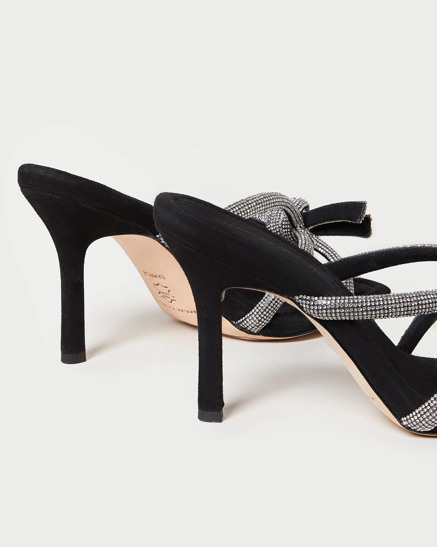 Loeffler Randall Margi Black/Rhinestone Suede Bow Heel 4 Loeffler Randall Margi Black/Rhinestone Suede Bow Heel - Image 4