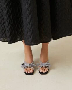 Loeffler Randall Margi Black/Rhinestone Suede Bow Heel 9 Loeffler Randall Margi Black/Rhinestone Suede Bow Heel -Loeffler Randall MARGI SKR BLACK 5