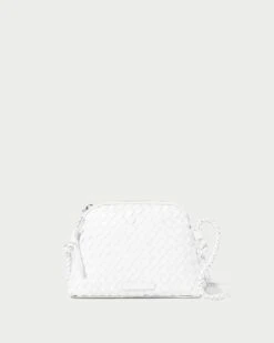 Loeffler Randall Marybeth White Mini Woven Crossbody