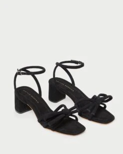 Loeffler Randall Mikel Black Bow Mid-Heel Sandal -Loeffler Randall MIKEL KS BLACK 3 1