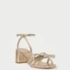 Loeffler Randall Mikel Champagne Bow Mid-Heel Sandal