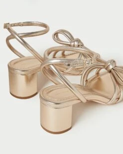 Loeffler Randall Mikel Champagne Bow Mid-Heel Sandal -Loeffler Randall MIKEL N CHMPN 4