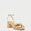 Loeffler Randall Mikel Natural Bow Mid-Heel Sandal