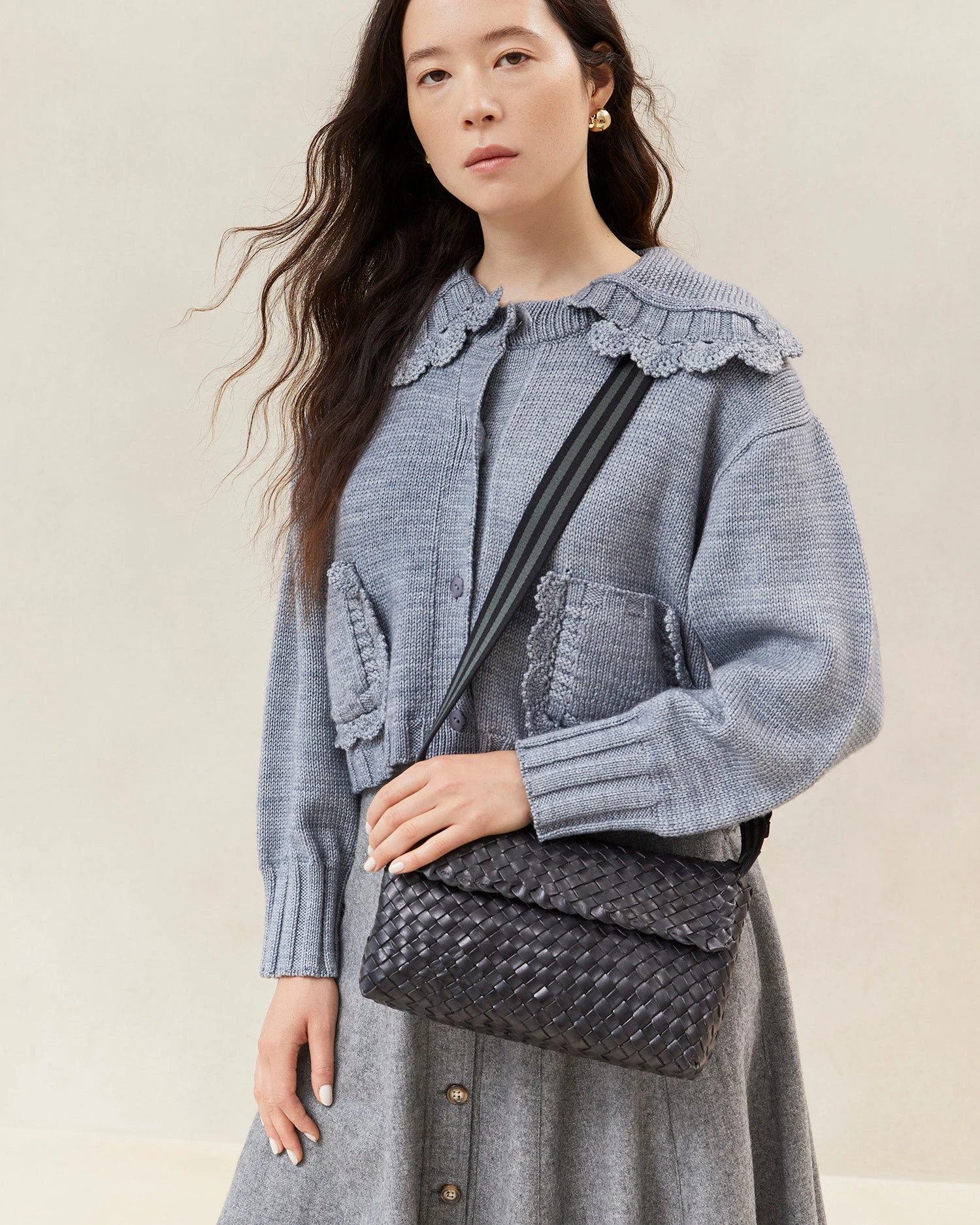 Loeffler Randall Miller Black/Green Woven Shoulder Bag 5 Loeffler Randall Miller Black/Green Woven Shoulder Bag - Image 5