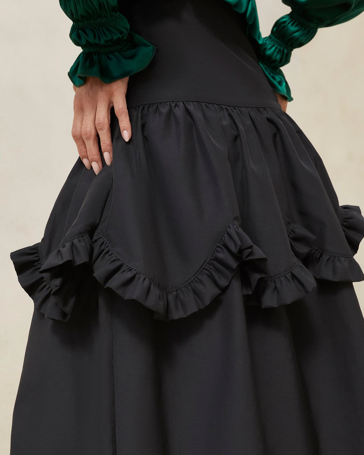 Loeffler Randall Milo Black Scalloped Ruffle Skirt 3 Loeffler Randall Milo Black Scalloped Ruffle Skirt - Image 3