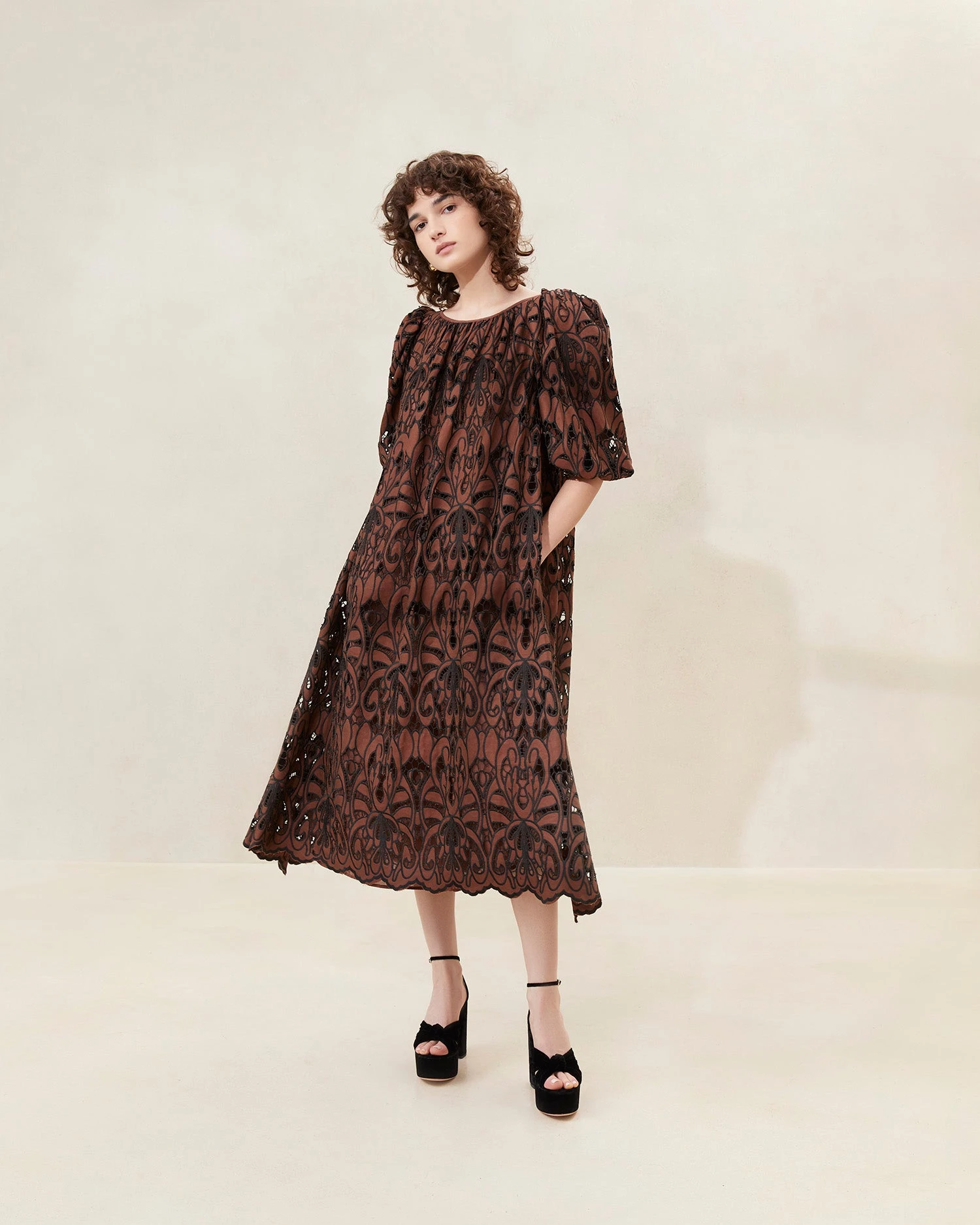 Loeffler Randall Mimi Black/Brown Oversized Dress 1 Loeffler Randall Mimi Black/Brown Oversized Dress