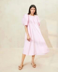 Loeffler Randall 44 Loeffler Randall Mimi Pink Oversized Puff-Sleeve Dress