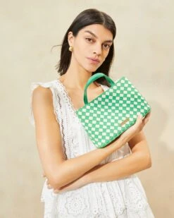 Loeffler Randall Minnow Green/Cream Mini Tote -Loeffler Randall MINNOW WR GRCRE 031copy