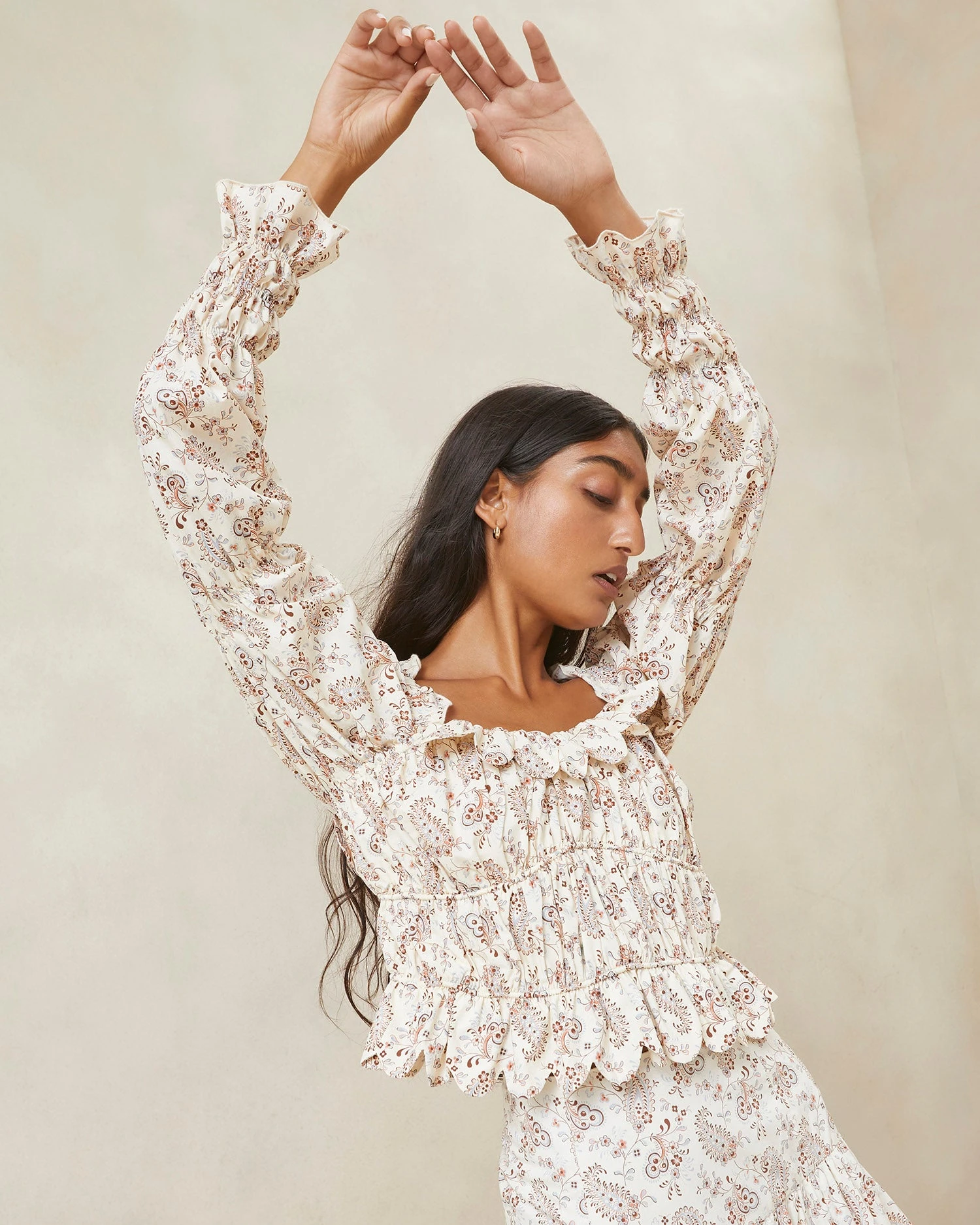 Loeffler Randall Misha Paisley Wavy Ruffle Top 1 Loeffler Randall Misha Paisley Wavy Ruffle Top