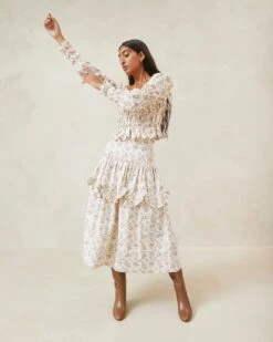 Loeffler Randall Misha Paisley Wavy Ruffle Top 5 Loeffler Randall Misha Paisley Wavy Ruffle Top -Loeffler Randall MISHA CTNP CRPAF 3